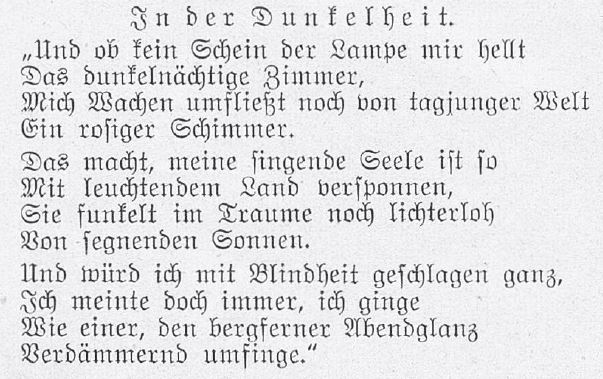 Gedicht n der Dunkelheit